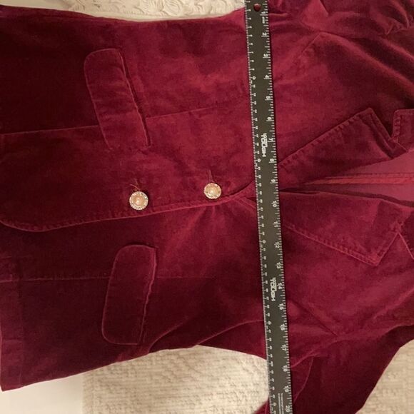 RedHotJean velvet jacket dark raspberry blazer - Picture 14 of 16